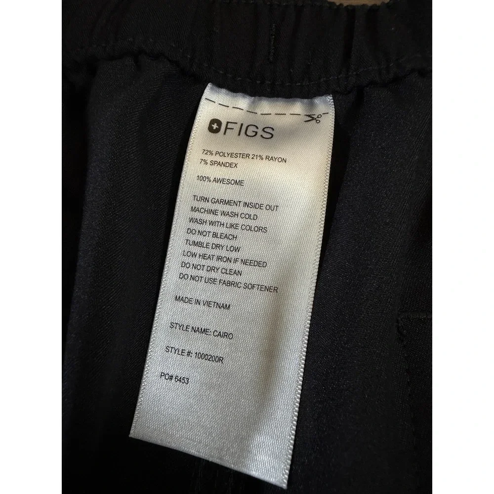 FIGS Cairo Cargo Scrub Pants Mens‎ Medium Black Technical Collection 1000200R